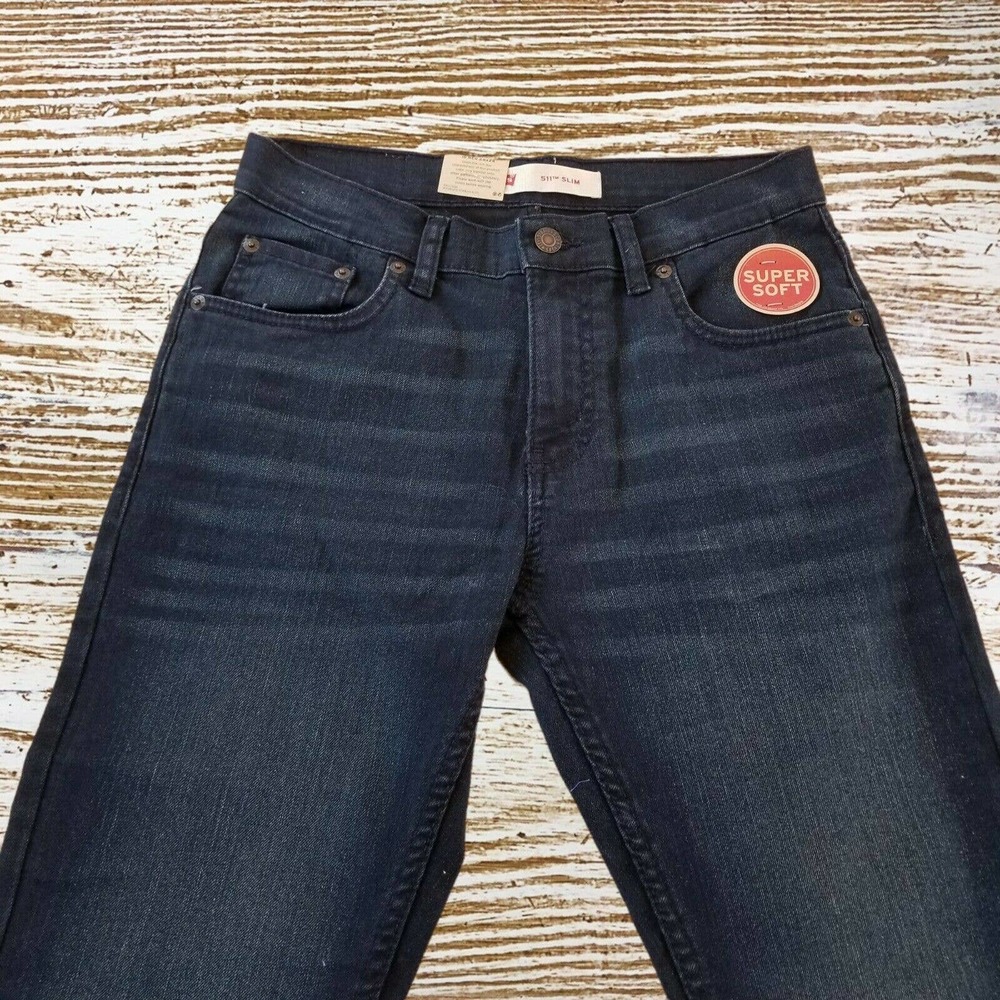 NWT Levi’s 511 Slim Dark Wash Super Soft Blue Jeans Size 16 REG 28x28